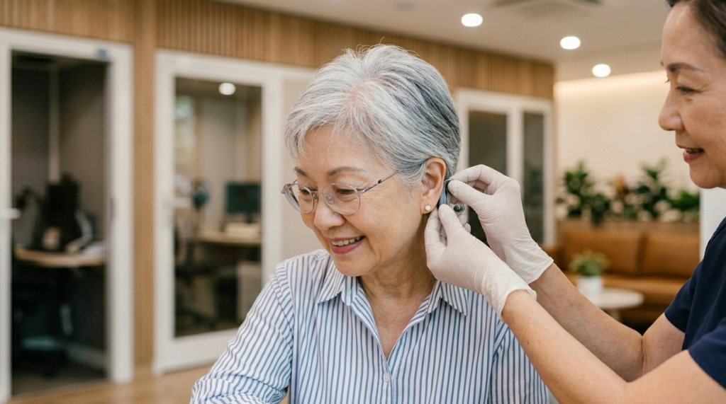 長者使用醫療券於聽力中心驗配助聽器。Heari 傾耳聽 香港聽力中心 | 立即登記免費聽力測試